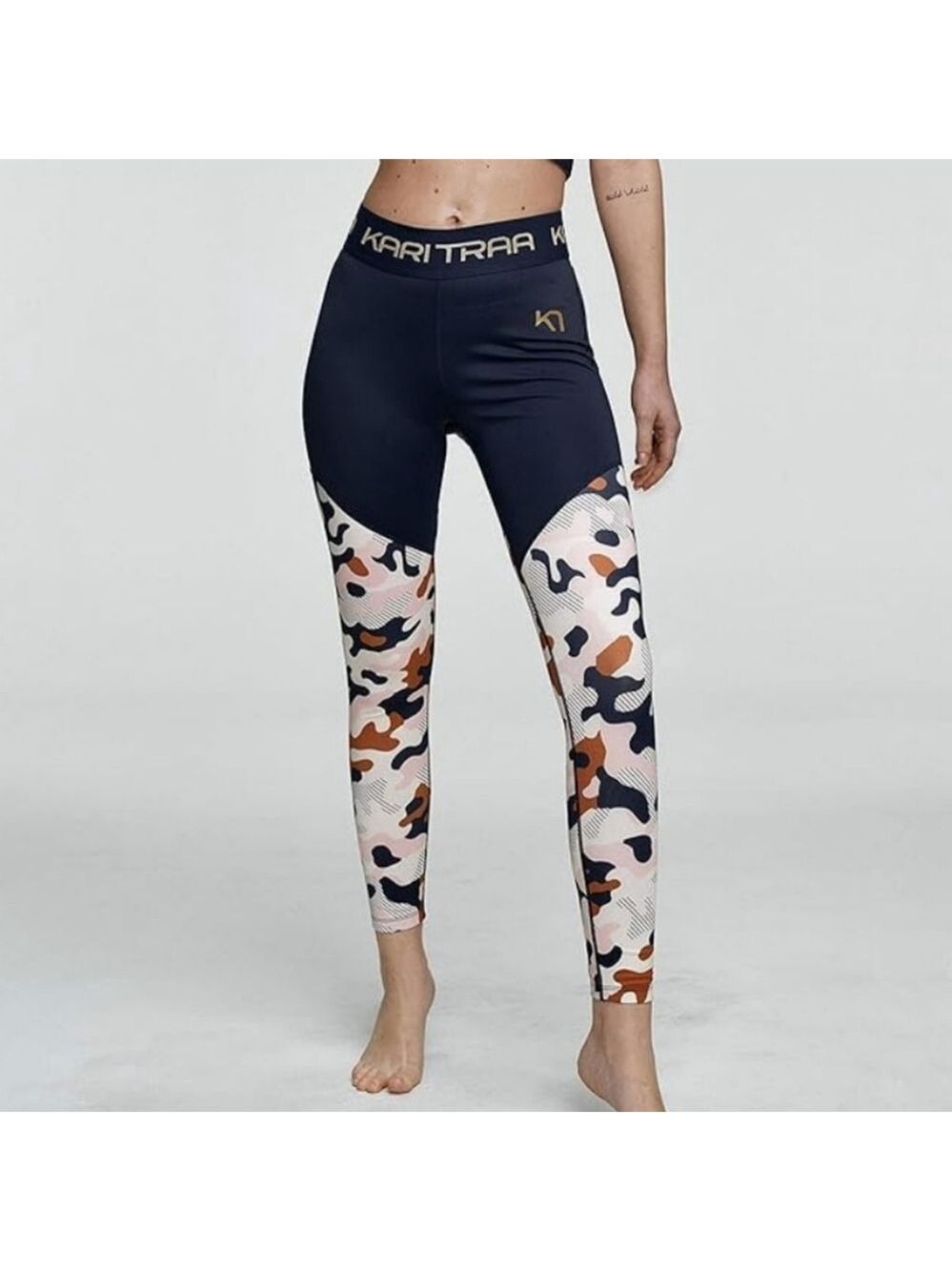 Kari TraaBeatrice Camo Tights Training High-Impact Performance Legging Athletic